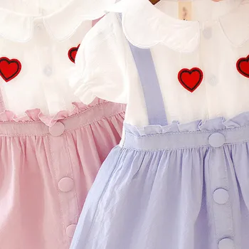 Kūdikiams, Kūdikių Mergaitės Trumpas Rankovės Meilės Spausdinti Raukiniai Princesė Suknelė Mergina Vasaros Drabužių Vaikas Mergaitė Grupė Dress Baby Girl Suknelės