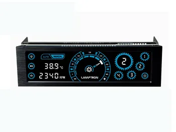 Lamptron CM430 Vairuotojo Vieta Ventiliatoriaus Greičio Reguliatorius LCD Ekranas, 4 Kanalai, Vandens aušinimo ventiliatoriaus greičio reguliatorius