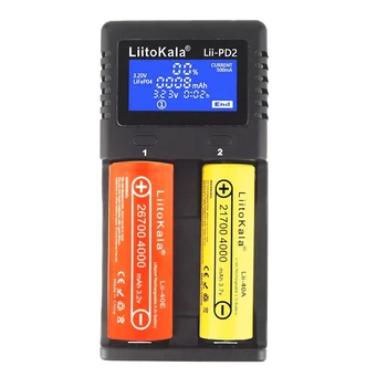 Liitokala Lii-PD2 LCD Baterijos Įkroviklio Įkrovimo 18650), 3,7 V 18350 18500 21700 20700B 10440 26650 1.2 V AA AAA NiMH Baterijos