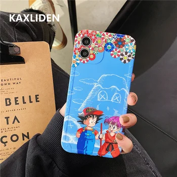 Mados Mielas Anime Gėlių Telefono dėklas Skirtas iphone 12 mini 7 8 plus X XR XS Max SE 2020 Galinį Dangtelį Animacinių filmų TPU Silikono Atvejais Funda