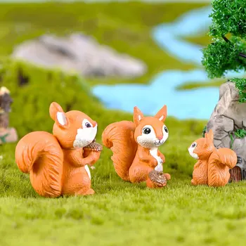Mielas Voverė Mini Figūrėlės Amatų Pasakų Sodo Miniatiūros Dirbtinis Voverė Statulėlės Micro Kraštovaizdžio Dekoras Vaikų Naudai