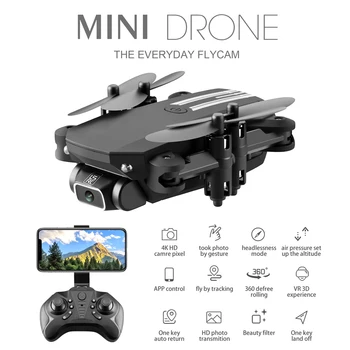 Mini RC Drone w/ 4K 1080P HD Kamera, WiFi FPV UAV aerofotografija Sraigtasparnis, Sulankstomas LED Šviesos Quadcopter Nuotolinio Valdymo Dron