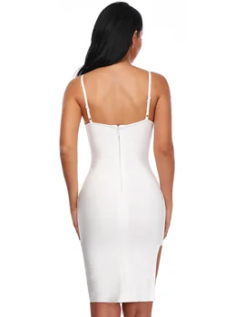 Moterų Vasaros Mados Sexy V Kaklo Tuščiaviduriai Iš Baltos Spalvos Tvarsčiu Suknelė 2019 Dizainerio Mados Suknelė Vestido