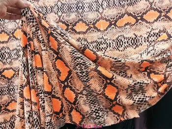 Multi-colored Patogus Ruožas Snakeskin Leopardas Spausdinti Pieno Šilko-šlifavimo Audinio lotynų Šokių Drabužiai Swimng Audinio Nailono Lycra