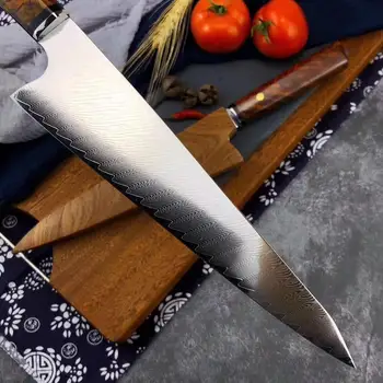 Naudingumas Peilis 67 sluoksnių VG10 Damaske iš Nerūdijančio Plieno Japonijoje Chef Peilis Virtuvėje Virėjas Peiliai Geriausios Kokybės Ebony rankena