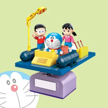 Naujasis Japonijos Klasikinių Komiksų TV Anime Doraemons Nobitas Nobis Kambarių Laiko Mašinos Modelį Statyba Blokai, Plytos Vaikas Žaislą Dovanų