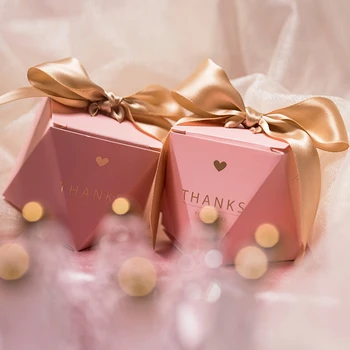Naujų Kūrybinių Rausvos spalvos, Saldainių Dėžutės Vestuvių Nori ir Dovanų Dėžutė Šalies Prekių Baby Shower Popieriaus Šokolado Dėžės Paketą