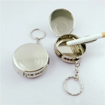 Nešiojamų Mini Metalo Cigarečių Keychain Apvalios Formos Peleninė 
