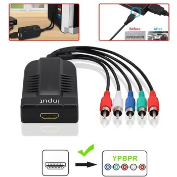 Nešiojamų Universalus HDMI suderinamus su YPbPr Component Video Converter RGB Adapteris DC Kabelis Namų kino Teatro Naujas Dropshipping