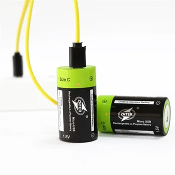 Originalus ZNTER 1,5 v 3000mAh Ličio li-polimero Baterijos dydžio, C įkraunama baterija, USB Li-ion baterija Micro USB kabelio