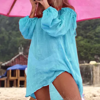 Paplūdimio Suknelė Marškinėliai Padengti-iki 2021 m. maudymosi Kostiumėliai Moterims, White Beach Tunikas Plius Dydis Padengti Ups, Bikini Padengti Iki Sarongas maudymosi kostiumėlį, Padengti Ups