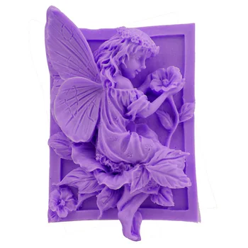 Pasakų angelas gėlių 3D dervos molio silikono formos 