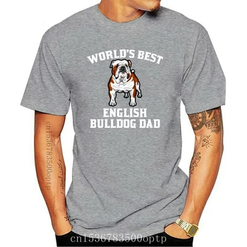 Pasaulio Geriausių anglų Buldogas Tėtis Šuns Savininkas Grafinis T-Shirt Naujas Cool Marškinėliai