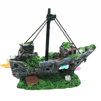 Piratų Laivas Akvariumo Žuvų Bako Apdailos Dervos Akvariumas Kraštovaizdžio Valtis Sudužusio Laivo Dekoro Laivu Modeliavimo Ornamentu Priedai