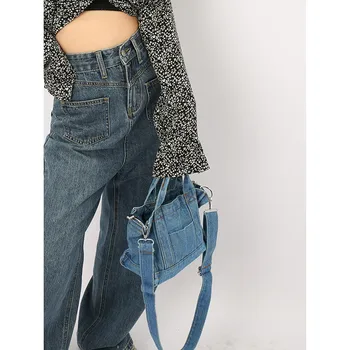 Prekinių ženklų Džinsai Nešti Moterų Pečių Maišą Mažų Dizaino Drobės Džinsus, Shopper Bags Moterų Rankinės Crossbody Krepšiai 2021 M. Moters Rankinėje