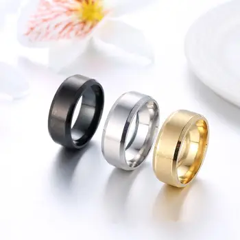 Prekės Prabanga Žada Vestuvinis Žiedas ir Vestuvių Vestuvių 8MM Paprasta Titano Žiedas Vyrams ir Moterims Vestuvių Nerūdijančio Plieno Žiedas Juosta