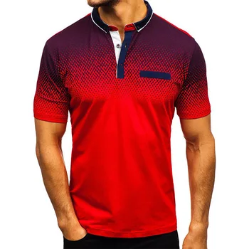 Prekės Vyrų Marškinėliai 2021 Naujas Mados Spausdinti Vyrų Polo Marškinėliai Gradientas Aukštos Kokybės Orui Vasaros Atsitiktinis Polo vyriški Drabužiai
