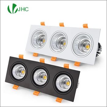 Pritemdomi aikštėje įterptųjų tris-galvos COB LED downlight 7W 10W 15W LED lubų šviesos AC85~265V lubų prožektorius patalpų apšvietimas