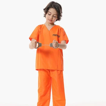 Puras Unisex Childs Orange Kalinio Kostiumas Vaikams Išgalvotas Suknelė Nuteisti Žaislai Kostiumas 3-9 metų