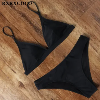 RXRXCOCO Bikini Rinkinys Leopardas Dryžuota Juoda Balta Spausdinti Moteriški maudymosi kostiumėlį, maudymosi Kostiumėliai Moterims Bikini Push Up maudymosi Kostiumėliai Moterims Bikini 2020 m.