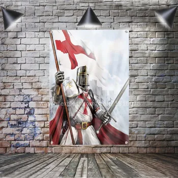 Riteris Tamplierius Vėliavos Banner Poliesteris 144* 96cm Pakabinti Ant Sienos
