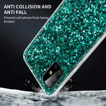 Sparkle Blizgučiai Silikoninis Telefono dėklas Samsung Galaxy A50 A51 A71 A21s A31 A41 A10 A20 A70 A30 A12 A02s Minkštos TPU Padengti Coque