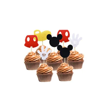 Su Gimtadieniu Mickey Mouse Šalis Atostogų Reklama Šalis Vienkartinės Lėkštės ir taurės Tortas Toppers Vaikams Už Vėliavos Dekoracija Dovanos