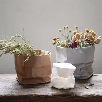 Succulents Sodinamoji Puodą Galima Skalbti Kraftpopieris Vazonas Kūrybos Desktop Mini Gėlių Vazonus Reuseable Daugiafunkcį Namuose Saugojimo Krepšys