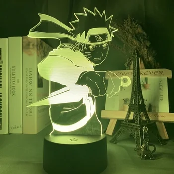 TAKARA TOMY Naruto Uchiha Itachi 3D naktį šviesos diodų (LED) šviesos, kūrybos dovana, spalvinga trijų matmenų stalo lempa gimtadienio dovana žaislas