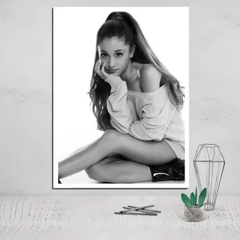 Tapybos Drobės Ariana Grande Plakato Veidas Kamera Momentinių Nuotraukų Spausdinimo Sienos Meno Giclee Pop