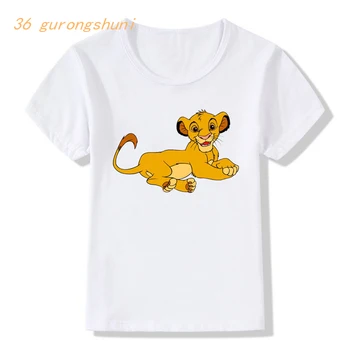 Vaikai marškinėlius mergina drabužių juokingas animacinių filmų marškinėliai liūtas karalius merginos viršūnes, vaikams, drabužiai berniukams, t marškiniai vaikas anime t-shirts 8 12