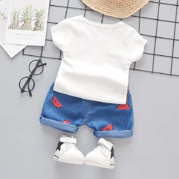 Vaikų vasaros kostiumas naujas 0-4 metų amžiaus berniukų ir mergaičių medvilnės animacinių filmų trumpomis rankovėmis striukė, šortai kostiumas vaikų drabužiai