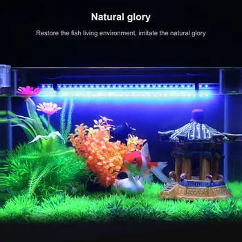 Vandeniui LED Akvariumo Apšvietimą Žuvų Bakas Šviesos Juosta Mėlyna/Balta 30/40/50CM Povandeninis Povandeninis Lempos, Akvariumo Dekoracijos, JK