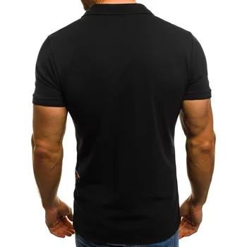 Vasaros vyriški T-shirt Knited trumpomis Rankovėmis Slim Tee Atsitiktinis Plius Dydis 3xl Polo Kaklo Marškinėlius Mados Vyras Viršuje Vyrų 2021 Naujų Jaunų