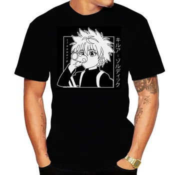 Vyrai T-shirt Viršūnes Kawaii Hunter X Hunter Marškinėlius Killua Zoldyck T-shirt Moterims, Įgulos Kaklo Minkštųjų Anime, Manga Tee Marškinėliai Vasaros Drabužių