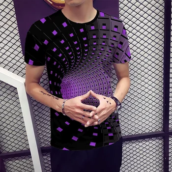 Įdomu Hipnozė 3D T-Shirt Vyrai Moterys Grafinis Atsitiktinis Mados Trumpas Rankovėmis Tee Viršūnes TT@88