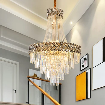 Šiuolaikinės loft kristalų liustra apšvietimo, aukštos kokybės aukso led hanglamp už kambarį, miegamojo, laiptai, patalpų apšvietimas