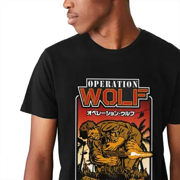 Žmogaus T-shirt, Derliaus Arkadinis Žaidimas Operacija Vilkas Gražus Medvilnės Laisvalaikio Apvalios Apykaklės Retro La Camiseta