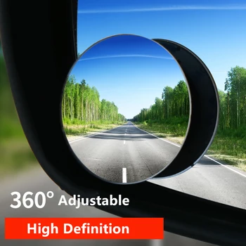1/2VNT HD 360 Laipsnių Platus Kampas Reguliuojamas Automobilių Galinio vaizdo Išgaubtas Veidrodis Auto Atgal galinio vaizdo Veidrodėlis Transporto priemonė Blind Spot Taškus