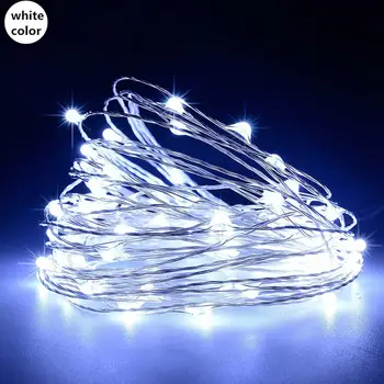 100/200 LED Saulės Varinės Vielos String Lempos, Led Juostos Pasakų Girliandą Lauko Sodo Dekoratyvinės Šviesos Vestuvių papuošalai Kalėdų