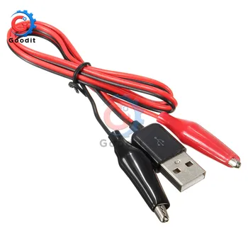 10vnt Aligatorius Bandymo Įrašus pakaba USB kištukinė Jungtis Maitinimo Adapteris Vielos 60cm