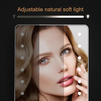 16 Šviesos Makiažas LED Veidrodis Bendrabutyje Nešiojamas Sulankstomas Kosmetikos Veidrodį Lietimo stiprumą baterijomis, Kosmetinis Veidrodėlis