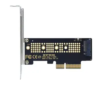 1pc M. 2 SSD PCIE Adapteris, Aliuminio Korpuso LED Plėtros Kortelę ar Kompiuterio Adapteris Sąsaja M. 2 NVMe SSD NGFF, Kad PCIE 3.0 X16 Stove