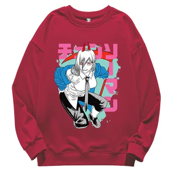 2021 Japonų Anime Pjūklą Vyras Marškinėliai Galia Cosplay Ilgomis Rankovėmis Grafinis Tee Animacinių Filmų Spausdinti Palaidinukė Vyrų, Moterų Sporto Apranga