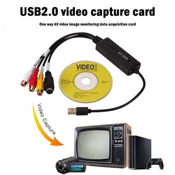 2021 Naujas 1 Būdas USB 2.0 Video capture Card Adapteris Nešiojamas USB į S AV RCA Užfiksuoti Konverteris, skirtas DV/Hi8/VHS, TV, DVD
