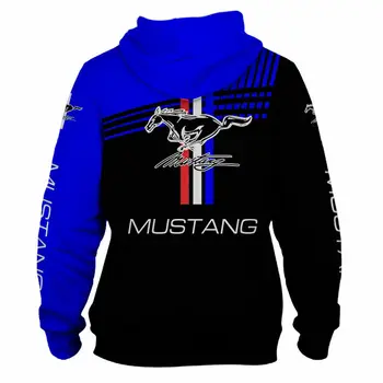 2021 Naujas Mens Mustang Automobilio Logotipas Hoodie Kaukolė Vyrų 3D Skaitmeninis Spausdinimas Sportinę Harajuku Streetwear Negabaritinių Puloveris Palaidinukė