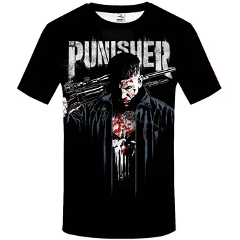 2021 Punisher 3d Atspausdintas T-shirt Unisex Vasaros Mados Hip-hop ' Harajuku Stiliaus trumpomis Rankovėmis Apvalios Kaklo Populiariausių Viršūnes