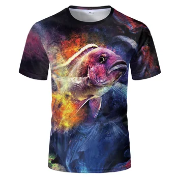 2021 naujų žvejybos t-shirt stiliaus atsitiktinis 3D spausdinimas skaitmeninių žuvų, t-marškinėliai, vyriški marškinėliai vasaros trumpomis rankovėmis apvalios kaklo vyrų drabužiai.