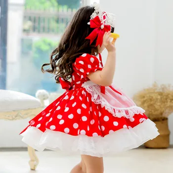 21 Išskirtinį Vasarą Vaikai Suknelės Mergaičių Suknelė Cottom Dot ispanijos Lolita Nėrinių Princesė Šalies Kamuolys Suknelė Kūdikių Tutu Drabužiai