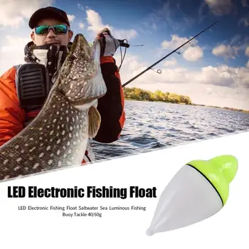 40/60g LED Elektroniniai Žvejybos Plaukti Sūraus Jūros Plastiko Didelis Pilvas Drift Žvejybos Plūdės Šviesos Žuvų Plūdurus Spręsti Priedai